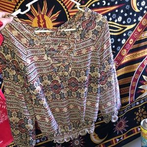 sheer patterned very cute long sleeve